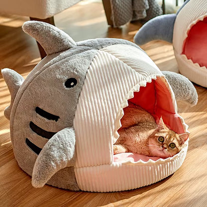 Shark Pet Cave Bed – A Cozy & Adorable Hideaway for Your Furry Friend!