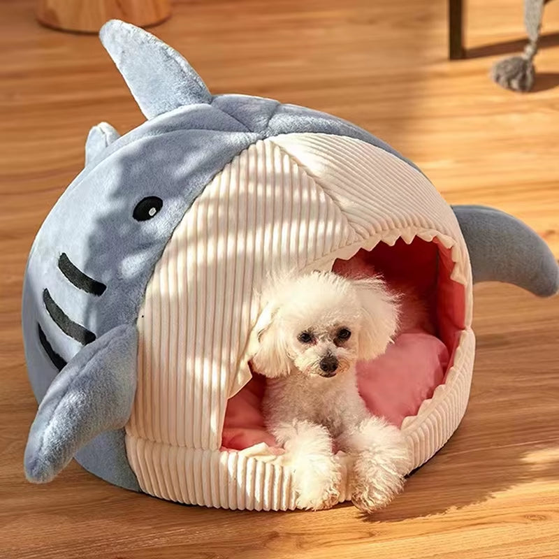 Shark Pet Cave Bed – A Cozy & Adorable Hideaway for Your Furry Friend!