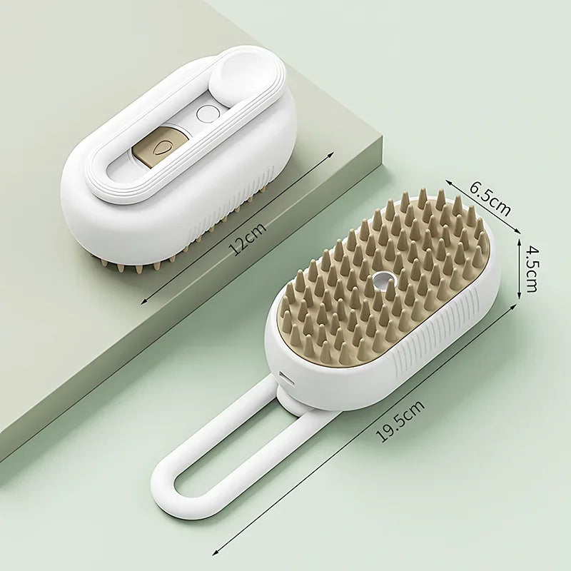 3-in-1 Electric Pet Grooming Steam Brush – Detangle, Clean & Massage with Ease!