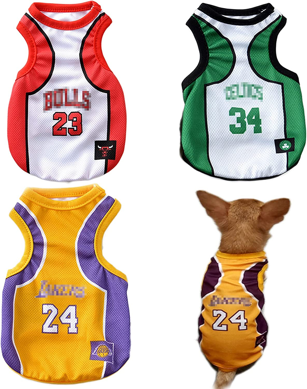 Cool & Stylish 3-Pack Basketball Jersey Dog Shirts – The Perfect Summer Outfit for Your Pup