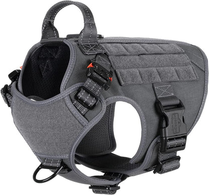 Elite Tactical Dog Harness – Durable MOLLE Vest with No-Pull Leash Clip & Heavy-Duty Metal Buckles | Medium Size