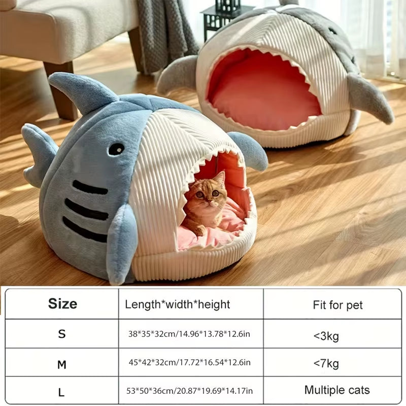 Shark Pet Cave Bed – A Cozy & Adorable Hideaway for Your Furry Friend!