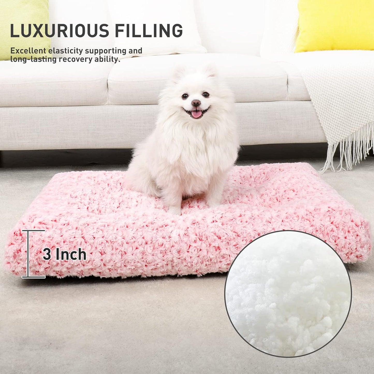 Ultra-Plush Washable Dog Bed – Soft & Comfy Crate Mat with Anti-Slip Base | Perfect for Small to Jumbo Breeds