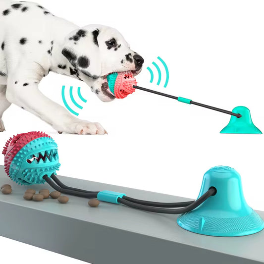 Interactive Suction Cup Dog Toy – Chew, Tug, & Treat All in One!