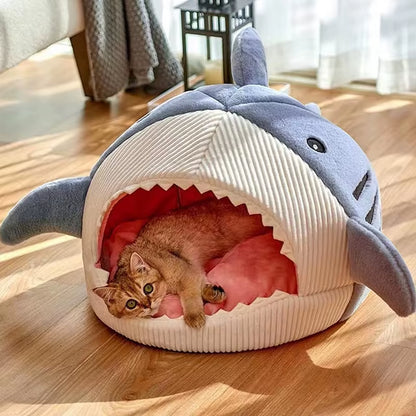 Shark Pet Cave Bed – A Cozy & Adorable Hideaway for Your Furry Friend!