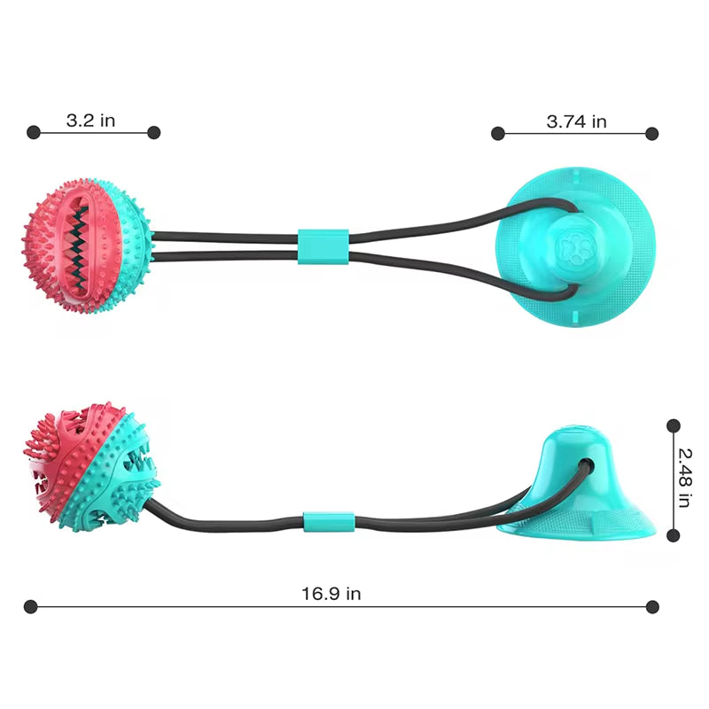 Interactive Suction Cup Dog Toy – Chew, Tug, & Treat All in One!