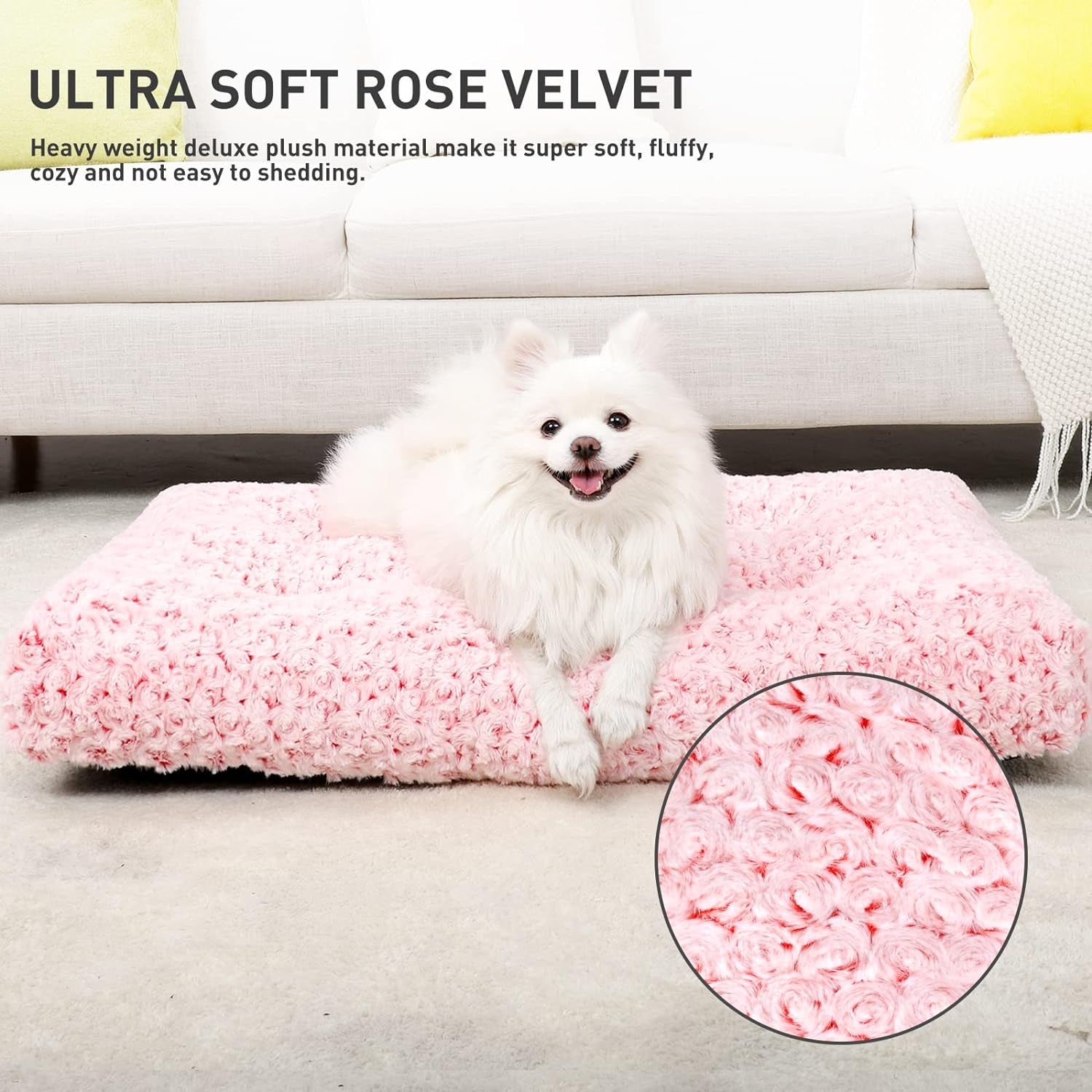 Ultra-Plush Washable Dog Bed – Soft & Comfy Crate Mat with Anti-Slip Base | Perfect for Small to Jumbo Breeds